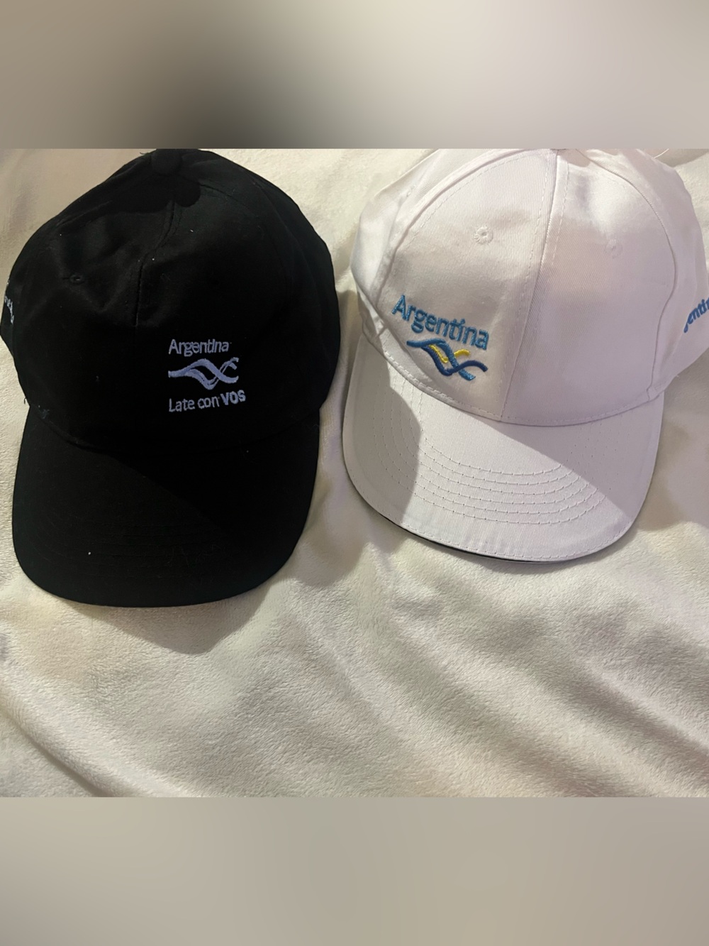 Men Caps To cheer ArgentinaEmbroidered Black and White Caps with Subtle Logo